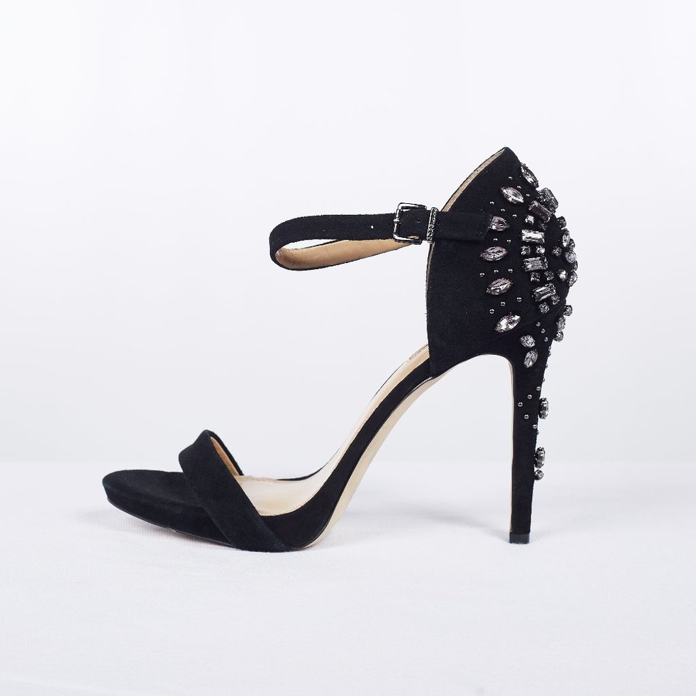 BCBGeneration Jeweled Sandal Pumps 8.5 Velvet